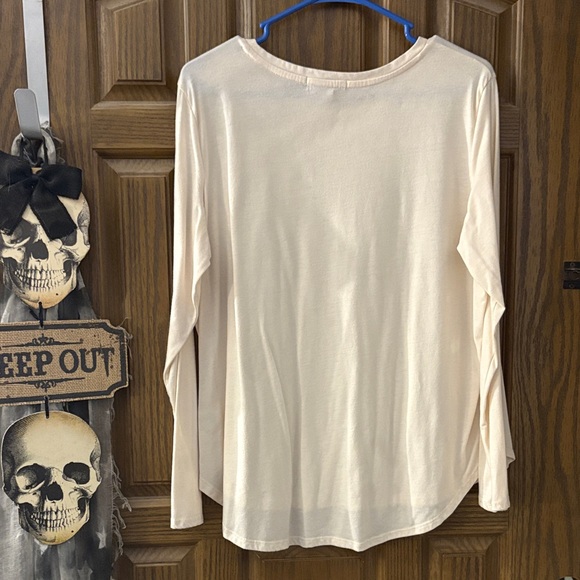 Simply Southern Cream Long Sleeve Tee with Fall Text - Picture 3 of 3